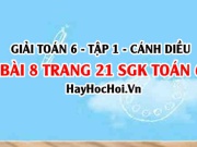 Giải bài 8 trang 21 Toán 6 Tập 1 SGK Cánh Diều